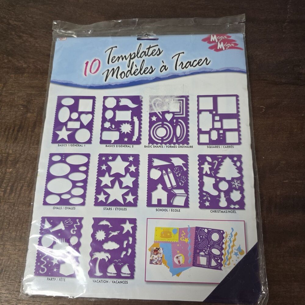 Set Of 10 Assorted Shape Template Set NIP VTG Westrim Crafts Mega Party Shapes